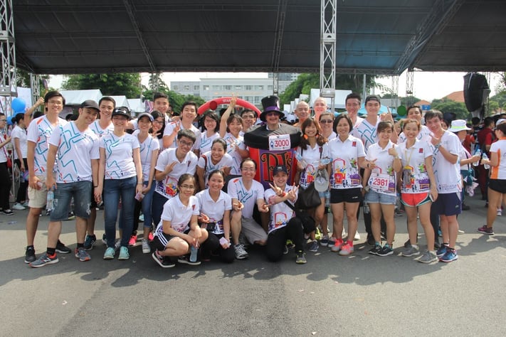 Tập thể nhân viên TRG và PJ’s Coffee tham gia BBGV Fun Run 2016