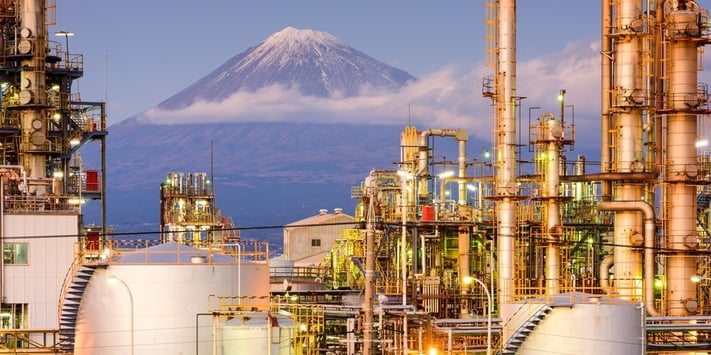 Mt. Fuji, Japan viewed from behind factories..jpeg