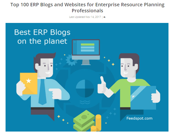 TRG Blog Ranked 29th Best Blog about ERP in the World